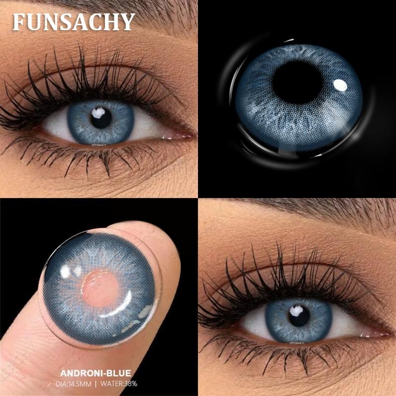 FUNSACHY 2Pcs Colored Contacts Lenses Beauty Fashion Health Soft Natural Contacts Lens Eye Color Makeup Yearly Cosmetics Pupils