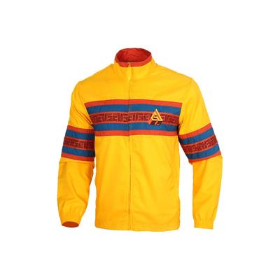 Zip-Up Letter Print Sports Jacket Men Outerwear Yellow CK6246-739