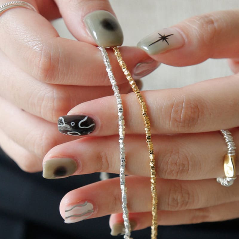 

J.Lauren Silver Chip Chain Bracelet B0988 gold