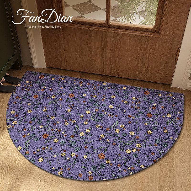 American Pink Rose Anti-Slip Entrance Mat - Silk Loop, Dirt-Resistant, Wash-Free Carpet