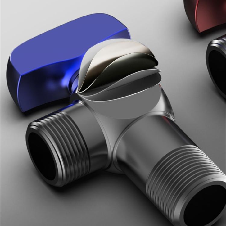 Bathroom High Flows Hot/Cold Water Shut Off Valves 1/2inch Turn Angle Stop Valves Metal Plumbing Fitting Easy to Install