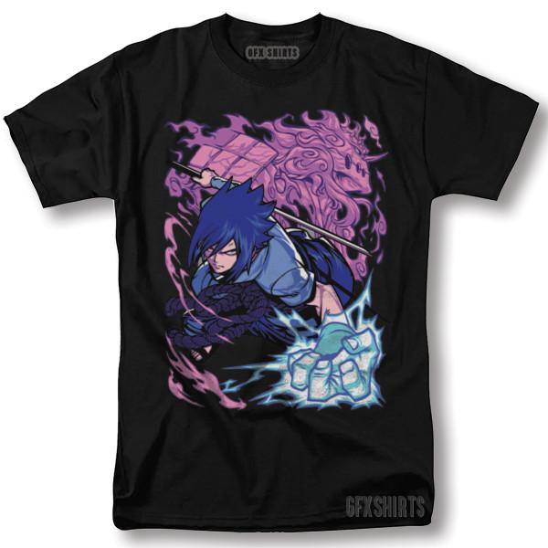 Naruto Sasuke Uchiha Shirt Anime Manga Cosplay Graphic T-Shirt