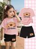 Cartoon Capybara Funny Print Boy Girls Short Sleeved T-Shirt Casual Shorts Children's Set Summer Casual Suit 2 Piece Tracksuits