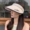 Spring and summer outdoor large brim face covering sun hat simple letter empty top sun protection hat versatile fashion sun hat