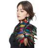 Feather Shawl Cape Costume Cloak With Faux Fur For Performance And Dance Shows