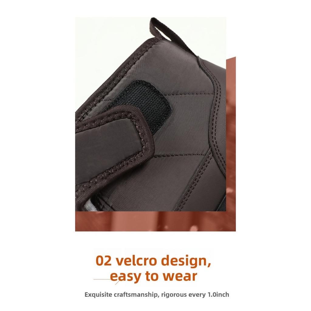 Men's Shoes with Plush and Thick Cotton Boots, Winter New Style with Plush Lining, Outdoor One Foot Casual Walking Snow Boots
