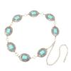 Bohemian Silver Turquoise Waist Chain - Retro Ethnic Belt for Dresses