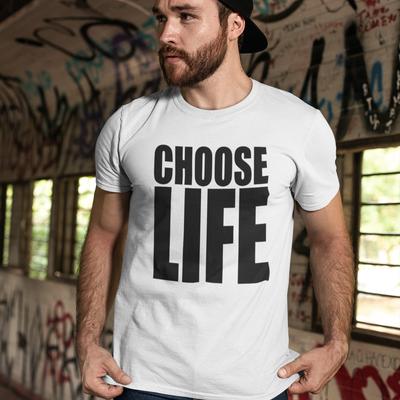 CHOOSE LIFE - TRIČKO - pop music 90. léta wham george michael 80. léta top of the pops Unisex tričko