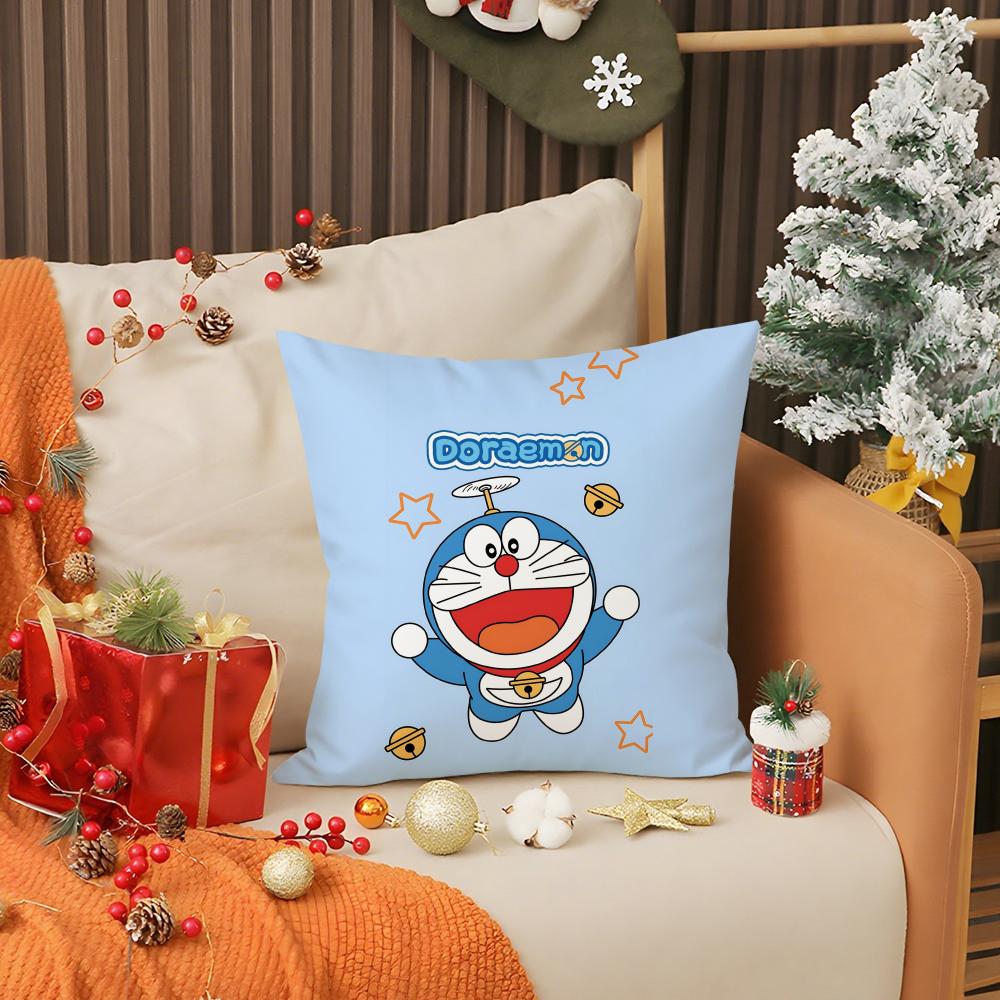 Kwaii Anime D-DSoraemoSn Pillow Case Anti-dustmite Pillow Invisible zipper silky short plush Sofa cushion cover 30cmx30cm