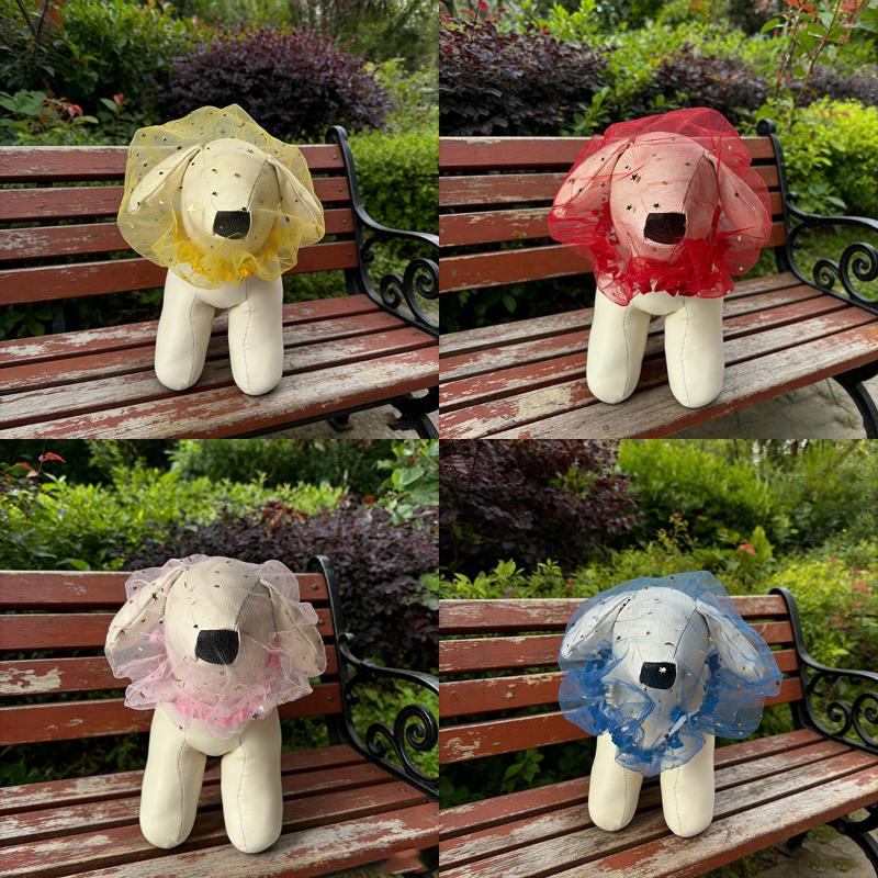 2Pcs Adjustable Comfort Pet Protective Mask Breathable Dog Anti-Eating Veil Polyester Elastic Anti-Bite Head Cover