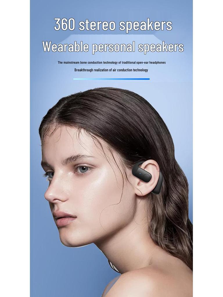 Wireless Non-In-Ear Bluetooth Earphones with Anti-Drop Design, Long Battery Life, and Noise Reduction