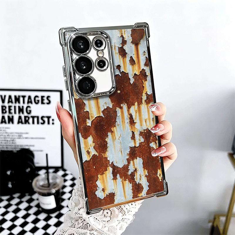 Vintage Industrial Style Rusty Pattern Soft Phone Case For Samsung Galaxy S26 Ultra S25 Edge S24 FE S23 Plus S22 S21 + S20 Plati