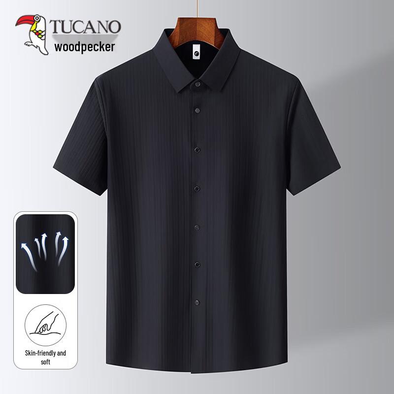 TUCANO Men s Ice Silk Short-Sleeve Breathable Casual Shirt M