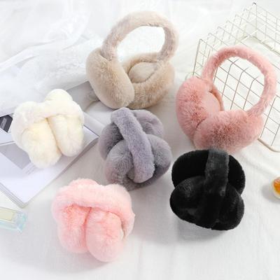 Soft Plush Ear Warmer Winter Warm Faux Fur Earmuffs Fashion Furry Ear Cover Outdoor Cold Earmuff Folding Earflap
