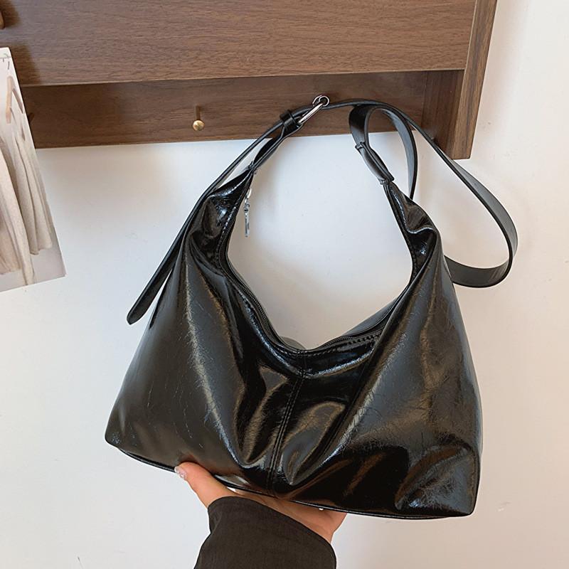 Trendy Street Style Large Capacity Pu Crossbody Bag Fashionable Minimalist Tote Handbag