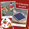Christmas Patio Decorations, Solar-powered Christmas Snowman Lights, Warm-colored Lights