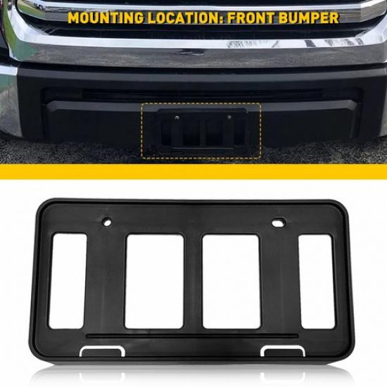 Front License Plate Bracket Tag Holder For 2014- Toyota Tundra Plastic Black