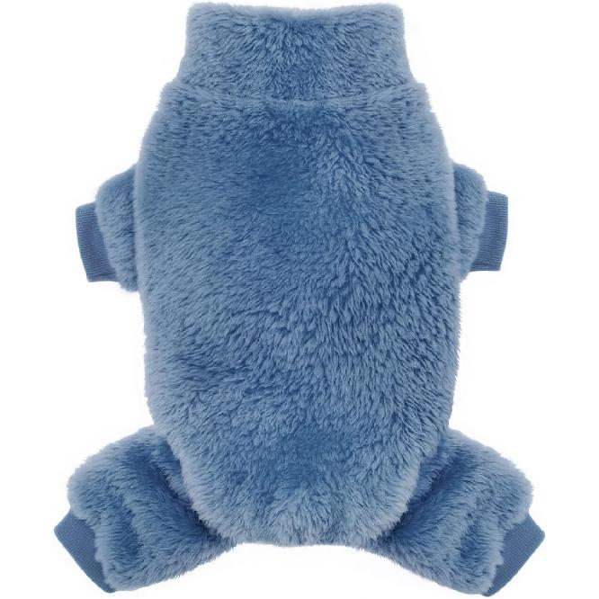 Idepet Velvet Dog Pajamas, Turtleneck Dog Sweater Fuzzy Plush Onesie Soft Cat Apparel Pet Clothes Winter Outfit Doggy Pjs Puppy Jumpsuit for Small