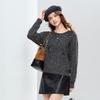 BETU Women's Round Neck Sequin Drop Shoulder Sweater