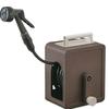 Iris Ohyama 10m Full Cover Compact Hose Reel FCH-10MP Brown - Space-Saving, Compact, Lightweight