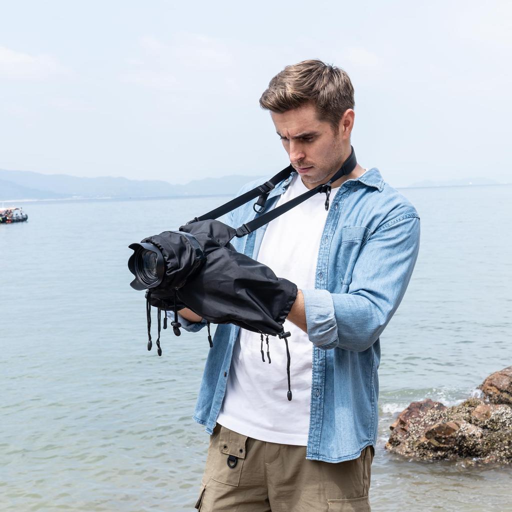 Festes til et kamera JJC Kamera Regnfrakk Regntrekk vinduet kan åpnes og Kameralinsestørrelse Vanntett glidelås For Sony A7RV A7IV A7SIII A6600