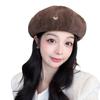 Korean Version of Retro Literary Love Beret Hat for Women in Autumn and Winter New Fashion Painter Hat Showing Face Small Pumpkin Hat for Women