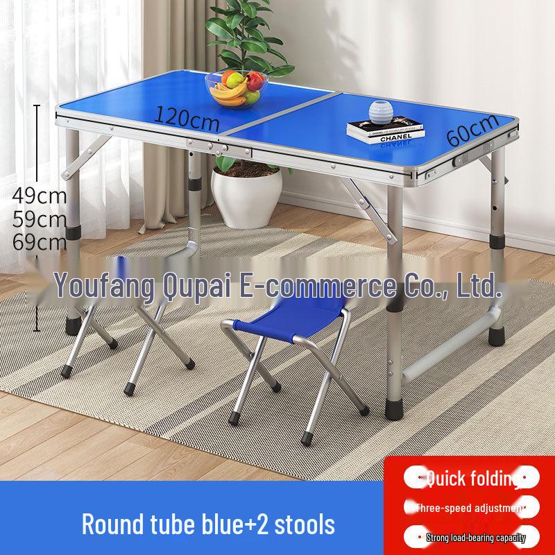 Portable Foldable Aluminum Camping Table and Chairs for Outdoor, Night Market, and Picnic Use