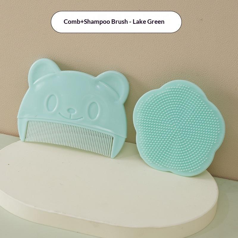 Set de 2 Piezas Masajeador de Cabeza de Silicona para Bebés Peine para Grasa Craneal Fetal Peine Suave para Baño de Niños Pequeños Limpieza del Cabello de Recién Nacidos Accesorios para el Cuidado del Bebé