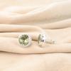 Green Amethyst Gemstone 925 Sterling Silver Jewelry Handmade Stud Earrings 0.53" EE-147-1