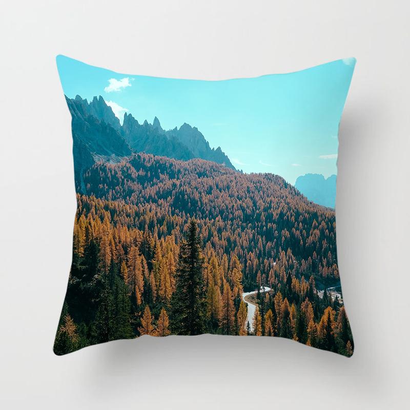 Natural Scenery Beautiful Printed Pillow Cover Sofa Decoration Ornament Office Seat Car Cushion Cover Home Decor Pillow Cover