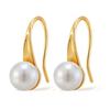 Gold Plated Matte Red Bead Drop Hook Earrings