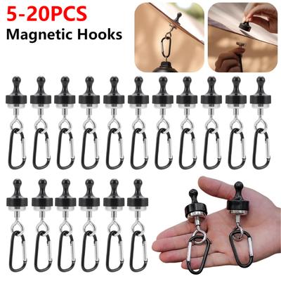1-20 STÜCKE Starke Magnethaken Schlüsselanhänger Outdoor Zelt Baldachin Karabiner Camping Licht Haken Magnet Lager Kleiderbügel D Typ Schloss Schnalle