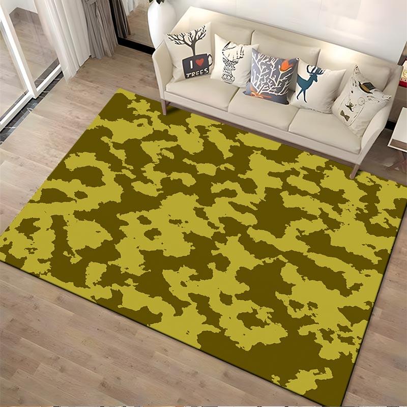 Teppich mit Camouflage-Muster in Grün- und Brauntönen für moderne Wohnkultur Geeignet für den Einsatz als rutschfester1 für1Zimmer und Schlafzimmer Sofas