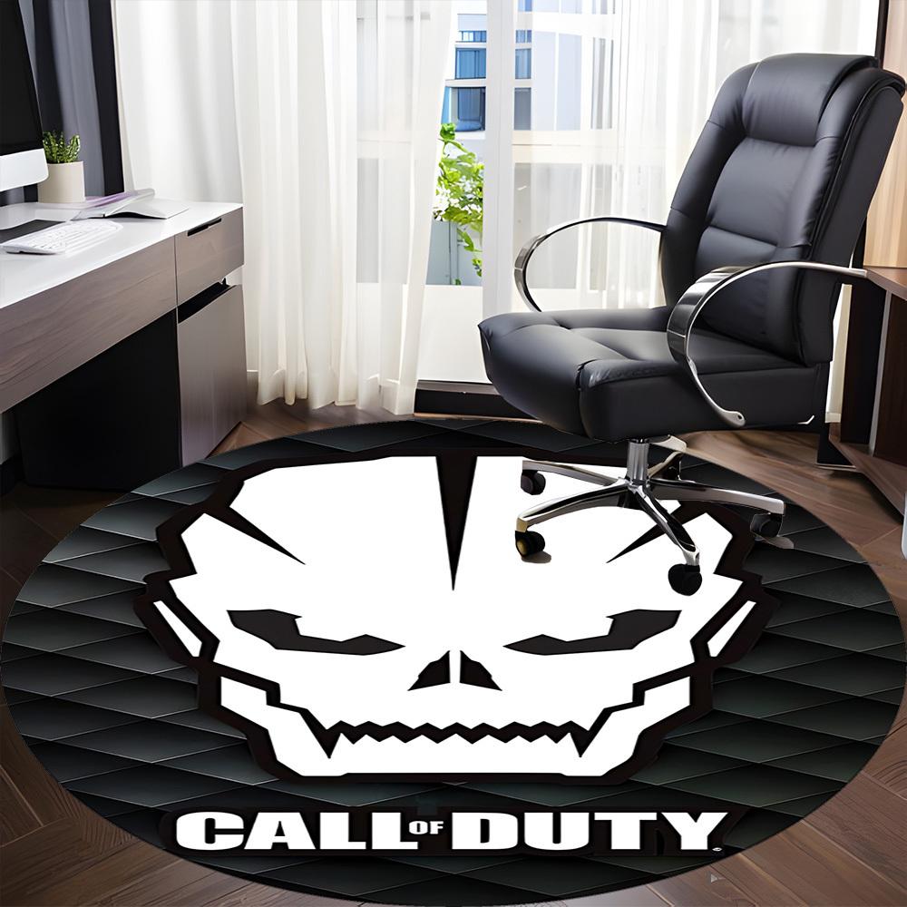 1pc Call of Duty Office Round Area Rug, Indoor Mat Suitable For Office, Under Office Chairs Bedroom Living Room Home Decor, Room Deco