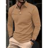 Men's Spring Long Sleeve Polo Shirt Solid Color Turn-down Collar Golf Shirts Fashion Business Casual Male Tops Tees