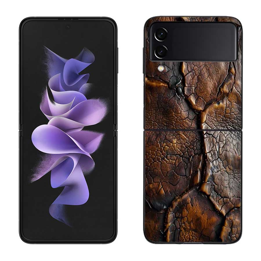 Crocodile Skin Phone Case For Samsung Z Flip 7 6 5G Galaxy Z Flip 5 4 3 Black Hard Cell Cover Luxury PC Shell Coque