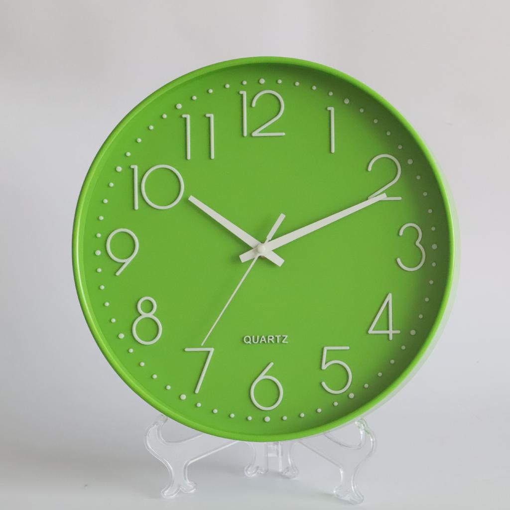 12 Inch 30CM Silent Wall Clock, Fashionable Home Living Room 3D Digital Minimalist Clock