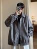 Dingfengbaoluo Men's Suede Baseball Jacket