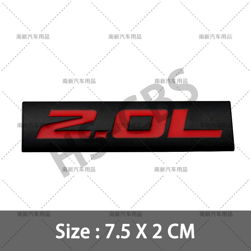 3D Metal 2.0L 2.2L 2.3L 2.4L 2.5L 2.6L 2.7L 2.8L Car Engine Displacement Badge Rear Trunk Emblem Stickers Decorative Accessories