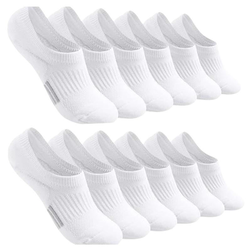 6 Pairs Invisible Trainer Socks for Women Men Breathable Ankle Length Low Cut Sneaker Boat Socks with Antislip Feature