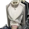 Plus Size Thick German Fleece Half-Zip Top for Women - Stylish Loose Fit for Autumn/Winter