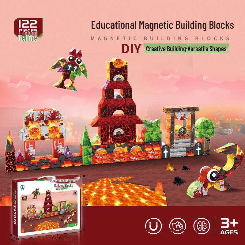 DiGe Geometric Magnetic Blocks - Building Blocks for Construction Vehicles & Castles - Children's Toys