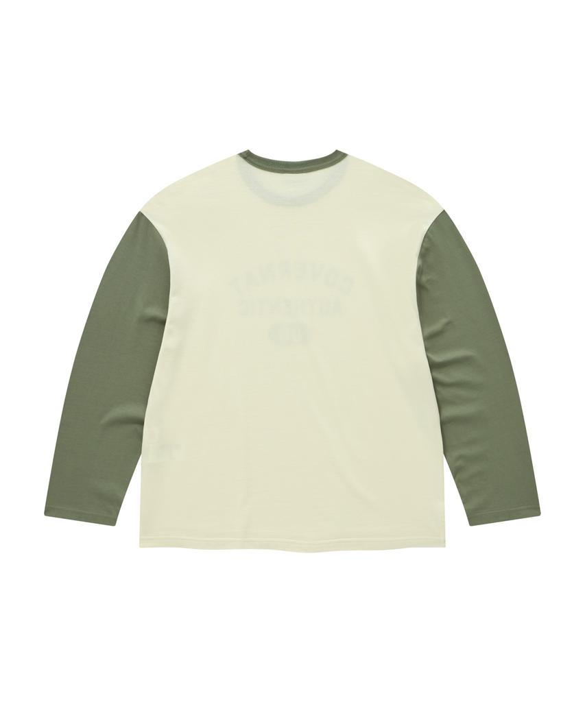 COVERNAT Baseball Two-Tone Long Sleeve Cream