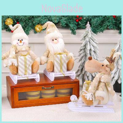 Christmas Sled Doll Decor With Plastic And Polyester For Holiday Festive Display