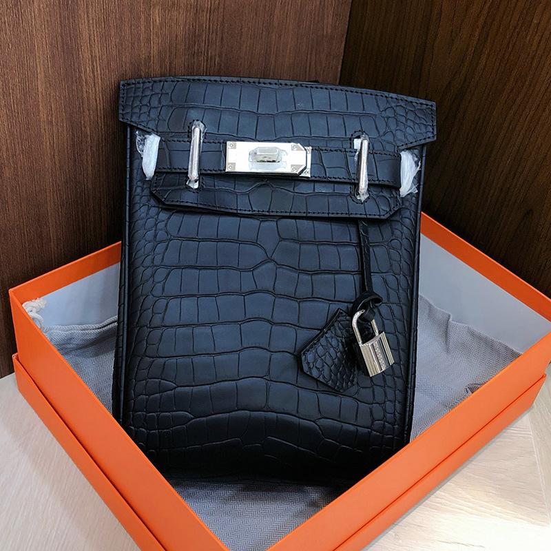 Borsa a petto in pelle di mucca di prima qualità con motivo coccodrillo opaco, nuova borsa a tracolla messenger da pendolarismo unisex, borsa da donna