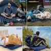 Aufblasbare Matratze für Camping im Freien - Ultraleichte Luftmatratze mit eingebauter Pumpe, Wander-Schlafmatte, Kissen, Fußstütze, Aufblasbares Kissen