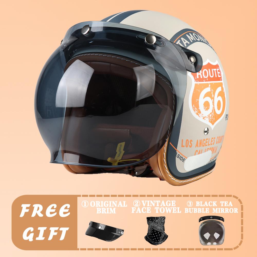 VGV DOT Certification Retro Prince Motorcycle Motorcycle Men and Women Japanese 3/4 Helmet Summer Electric Car Gourd Helmet Ridi