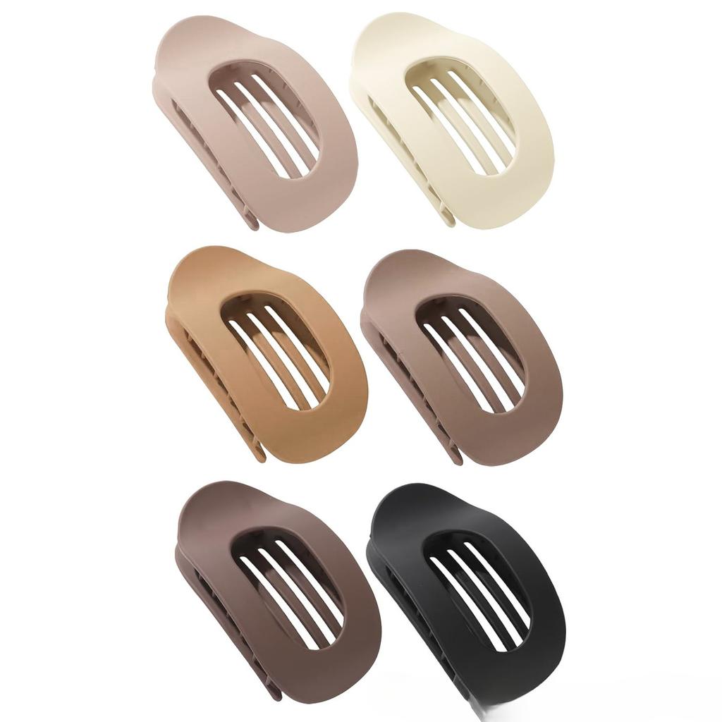 French Oval Hair Claw Clip for Women Leopard Matte Curved Flat Styling Barrettes Acrylic Lying Down Hair Accessories New Design