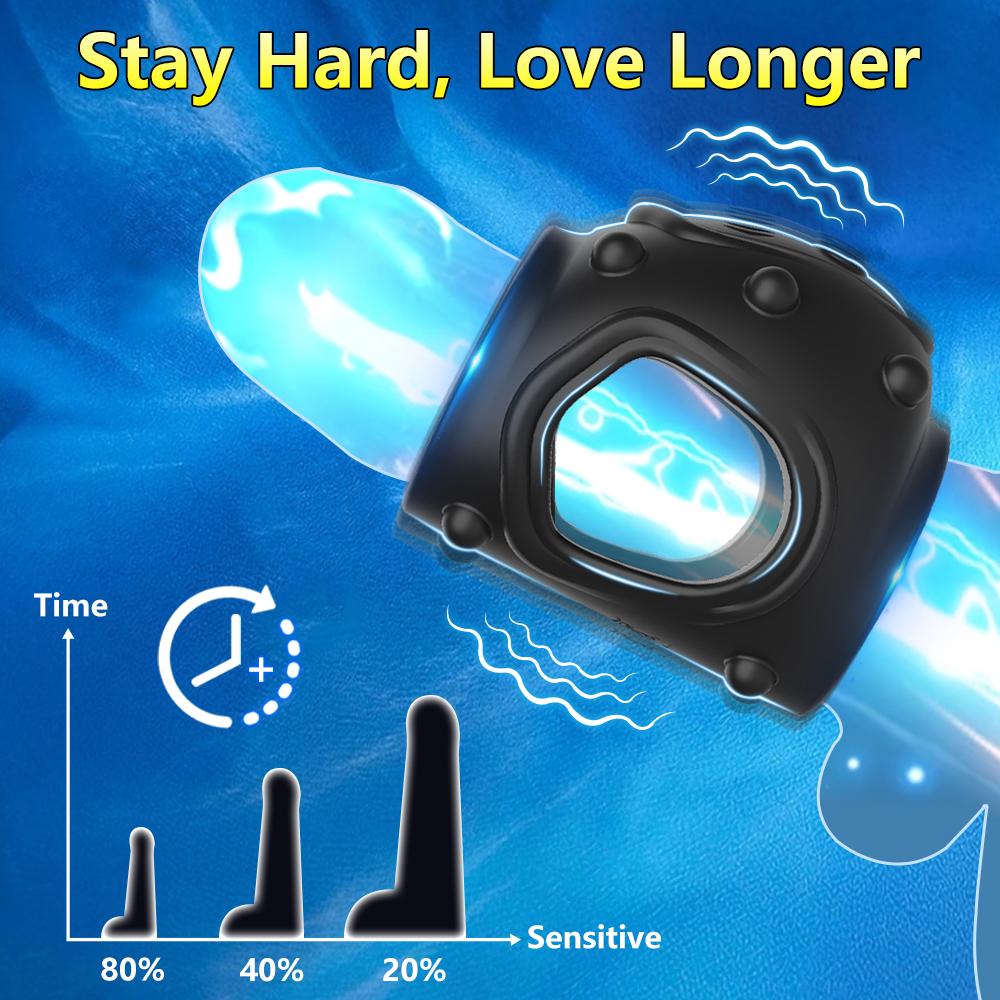 Breathable Penis Sleeve Ring Vibrator Delayed ejaculation Penis Enlarger G Spot Pleasure Stimulator Adult Sex Toy for Men
