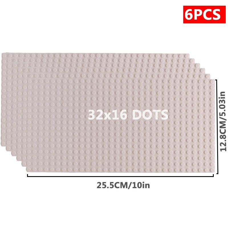6PCS Classic Base Plates Blocks 32x32 32x16 50x50 Dots ABS Plastic Building BasePlates Bricks Assembly City Road MOC  City Toys